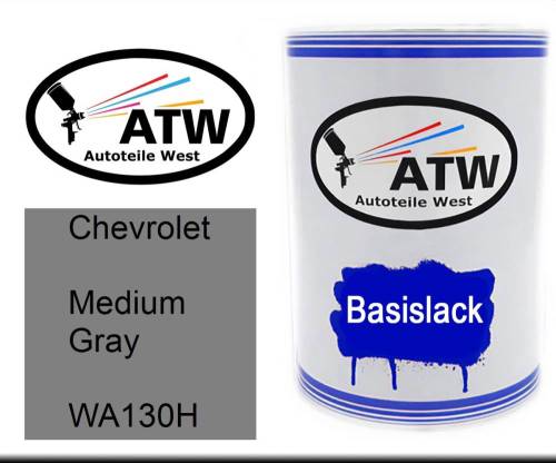 Chevrolet, Medium Gray, WA130H: 500ml Lackdose, von ATW Autoteile West.